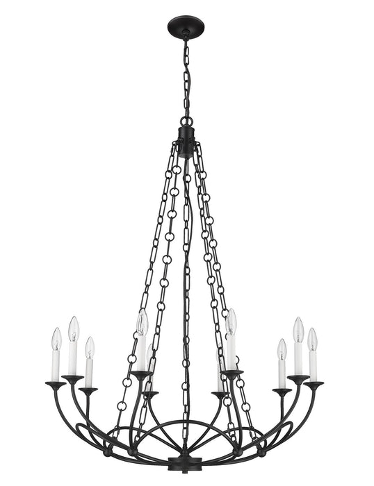 Z-Lite 3500-10MB Ten Light Chandelier, Matte Black