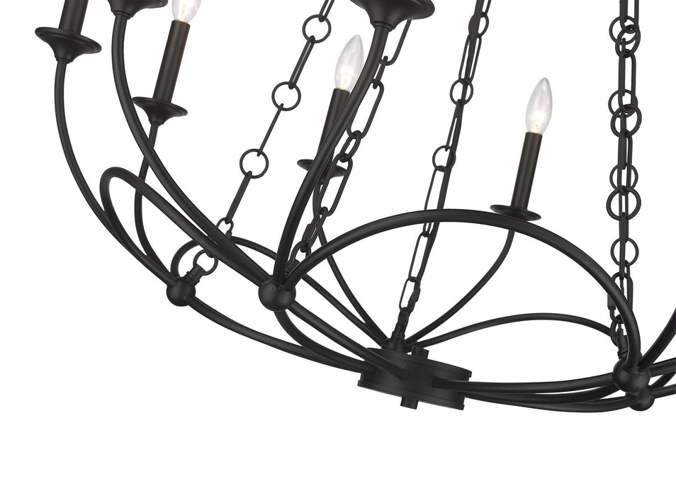 Z-Lite 3500-10MB Ten Light Chandelier, Matte Black