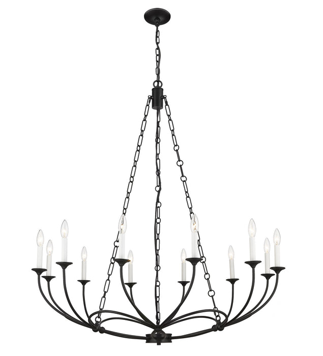 Z-Lite 3500-12MB 12 Light Chandelier, Matte Black