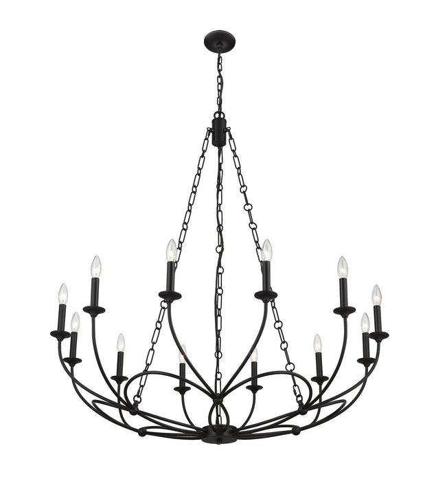 Z-Lite 3500-12MB 12 Light Chandelier, Matte Black