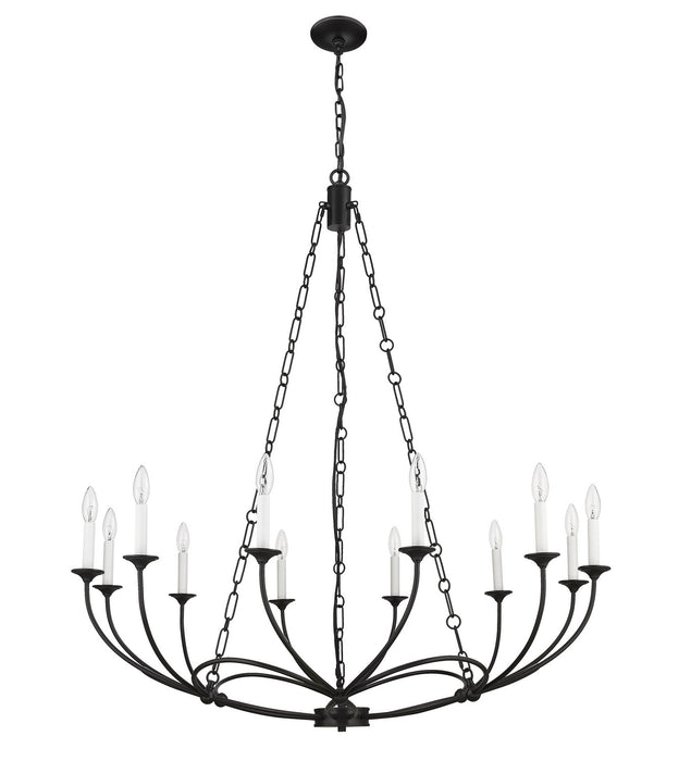 Z-Lite 3500-12MB 12 Light Chandelier, Matte Black