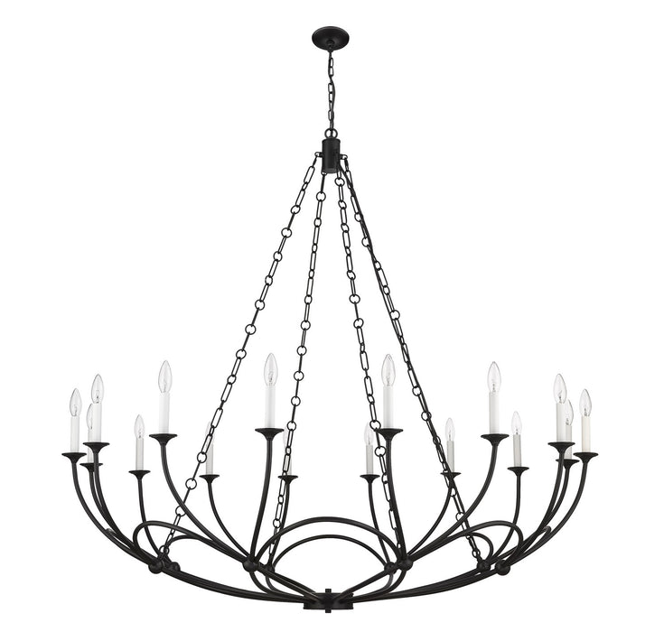 Z-Lite 3500-16MB 16 Light Chandelier, Matte Black