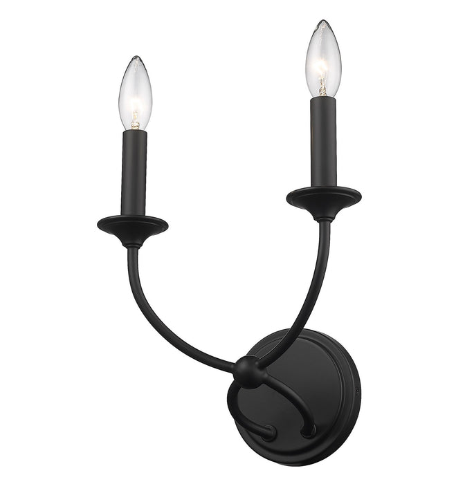 Z-Lite 3500-2S-MB Two Light Wall Sconce, Matte Black