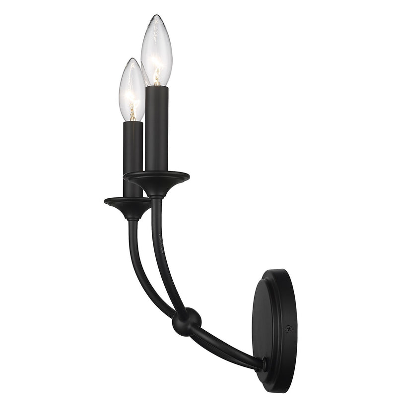 Z-Lite 3500-2S-MB Two Light Wall Sconce, Matte Black