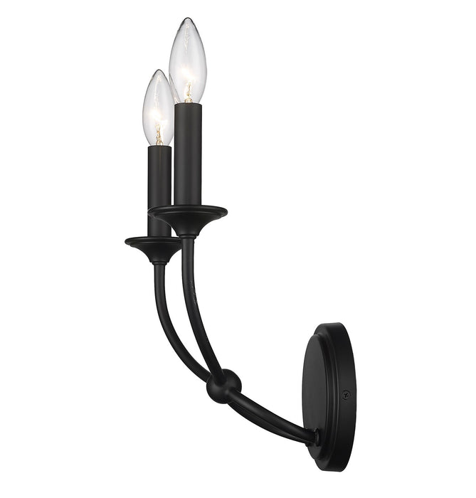 Z-Lite 3500-2S-MB Two Light Wall Sconce, Matte Black