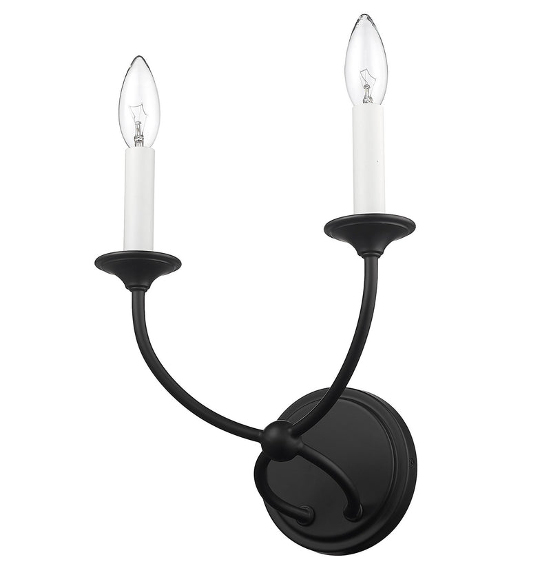 Z-Lite 3500-2S-MB Two Light Wall Sconce, Matte Black