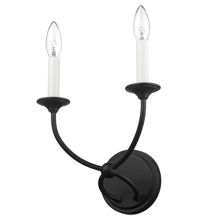 Z-Lite 3500-2S-MB Two Light Wall Sconce, Matte Black