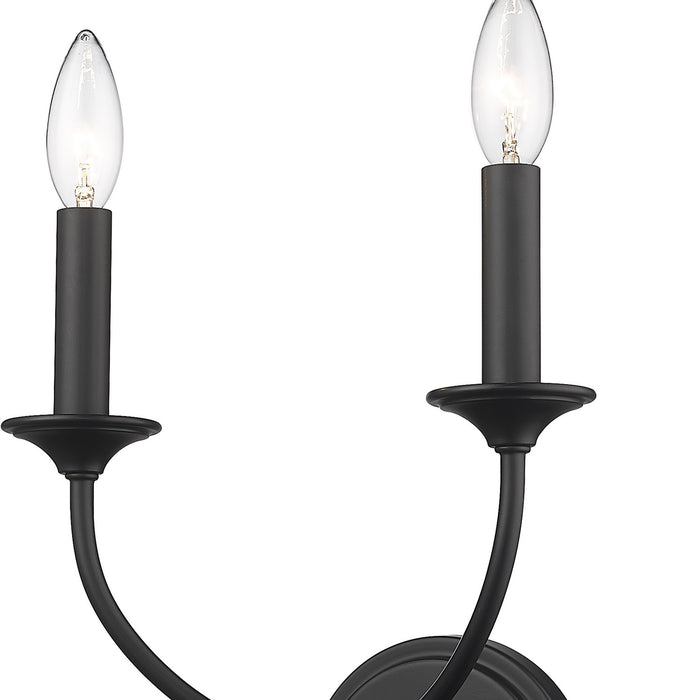 Z-Lite 3500-2S-MB Two Light Wall Sconce, Matte Black