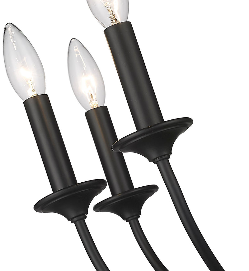 Z-Lite 3500-3S-MB Three Light Wall Sconce, Matte Black
