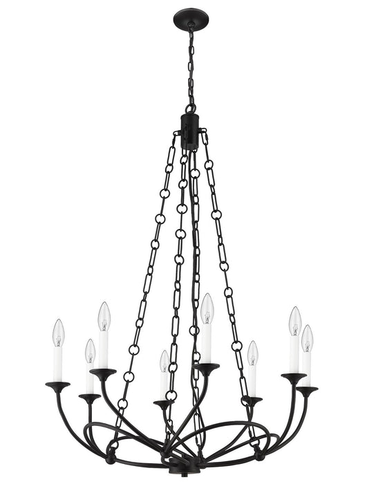 Z-Lite 3500-8MB Eight Light Chandelier, Matte Black