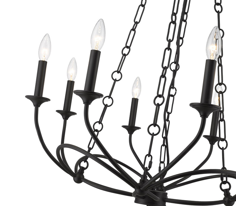 Z-Lite 3500-8MB Eight Light Chandelier, Matte Black