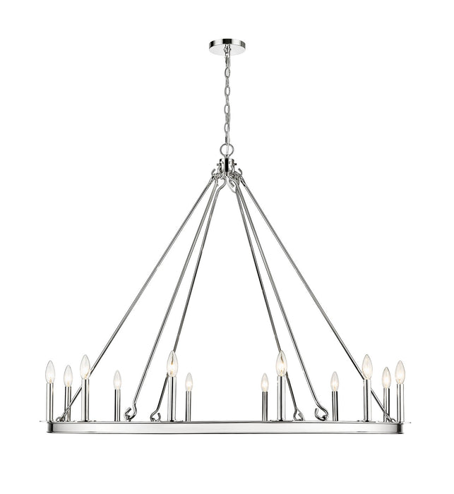 Z-Lite 482R-12PN 12 Light Chandelier, Polished Nickel