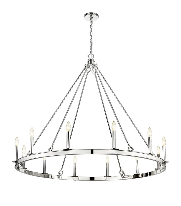 Z-Lite 482R-12PN 12 Light Chandelier, Polished Nickel
