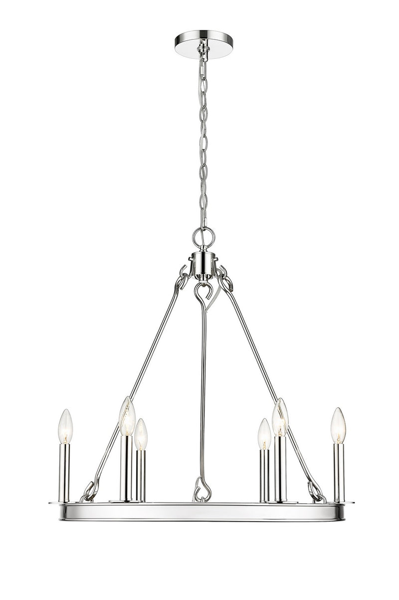 Z-Lite 482R-6PN Six Light Chandelier, Polished Nickel