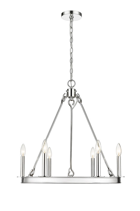 Z-Lite 482R-6PN Six Light Chandelier, Polished Nickel