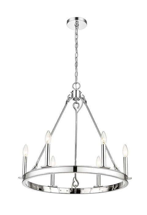 Z-Lite 482R-6PN Six Light Chandelier, Polished Nickel