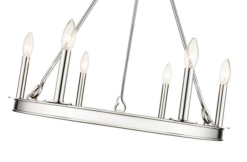 Z-Lite 482R-6PN Six Light Chandelier, Polished Nickel