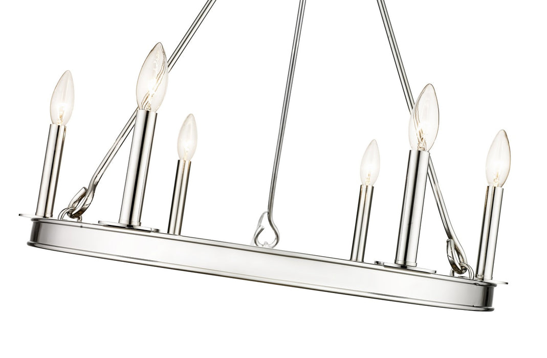 Z-Lite 482R-6PN Six Light Chandelier, Polished Nickel