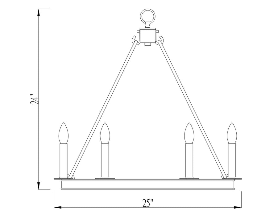 Z-Lite 482R-6PN Six Light Chandelier, Polished Nickel