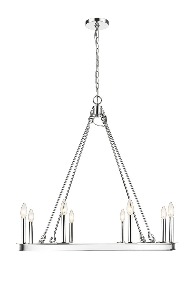 Z-Lite 482R-8PN Eight Light Chandelier, Polished Nickel