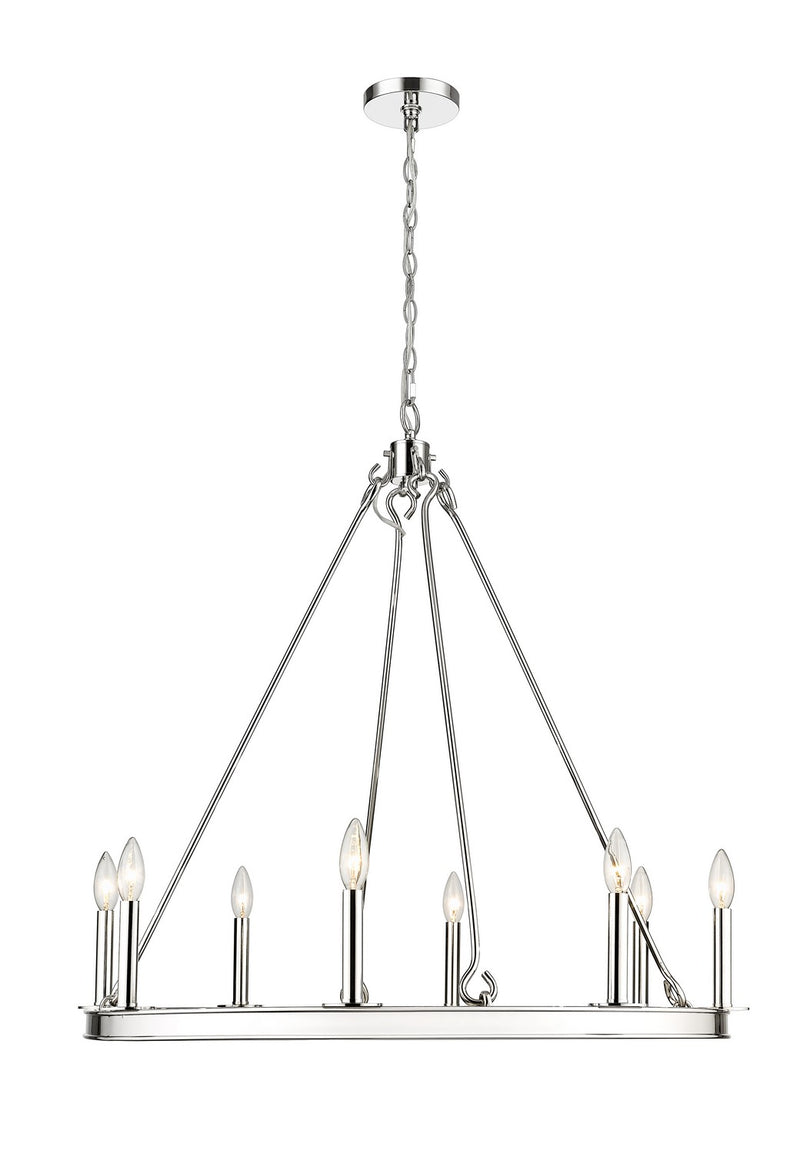 Z-Lite 482R-8PN Eight Light Chandelier, Polished Nickel