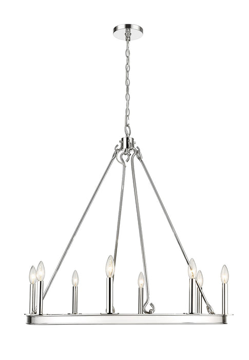 Z-Lite 482R-8PN Eight Light Chandelier, Polished Nickel