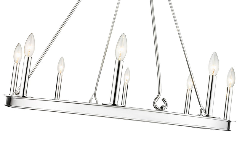 Z-Lite 482R-8PN Eight Light Chandelier, Polished Nickel