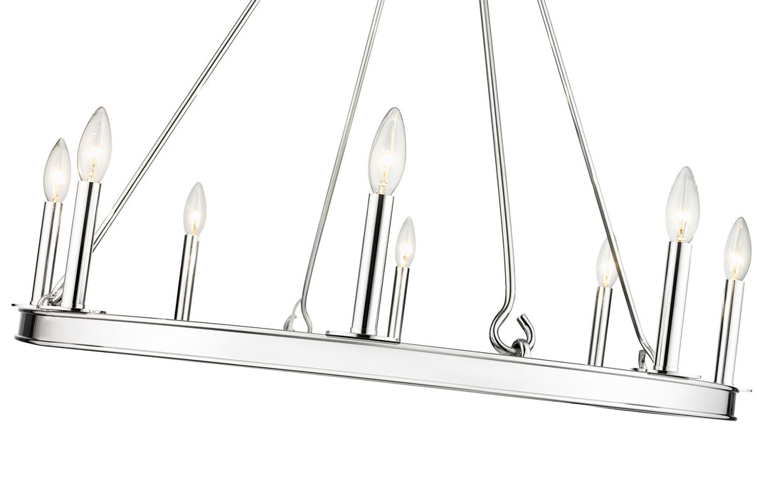 Z-Lite 482R-8PN Eight Light Chandelier, Polished Nickel