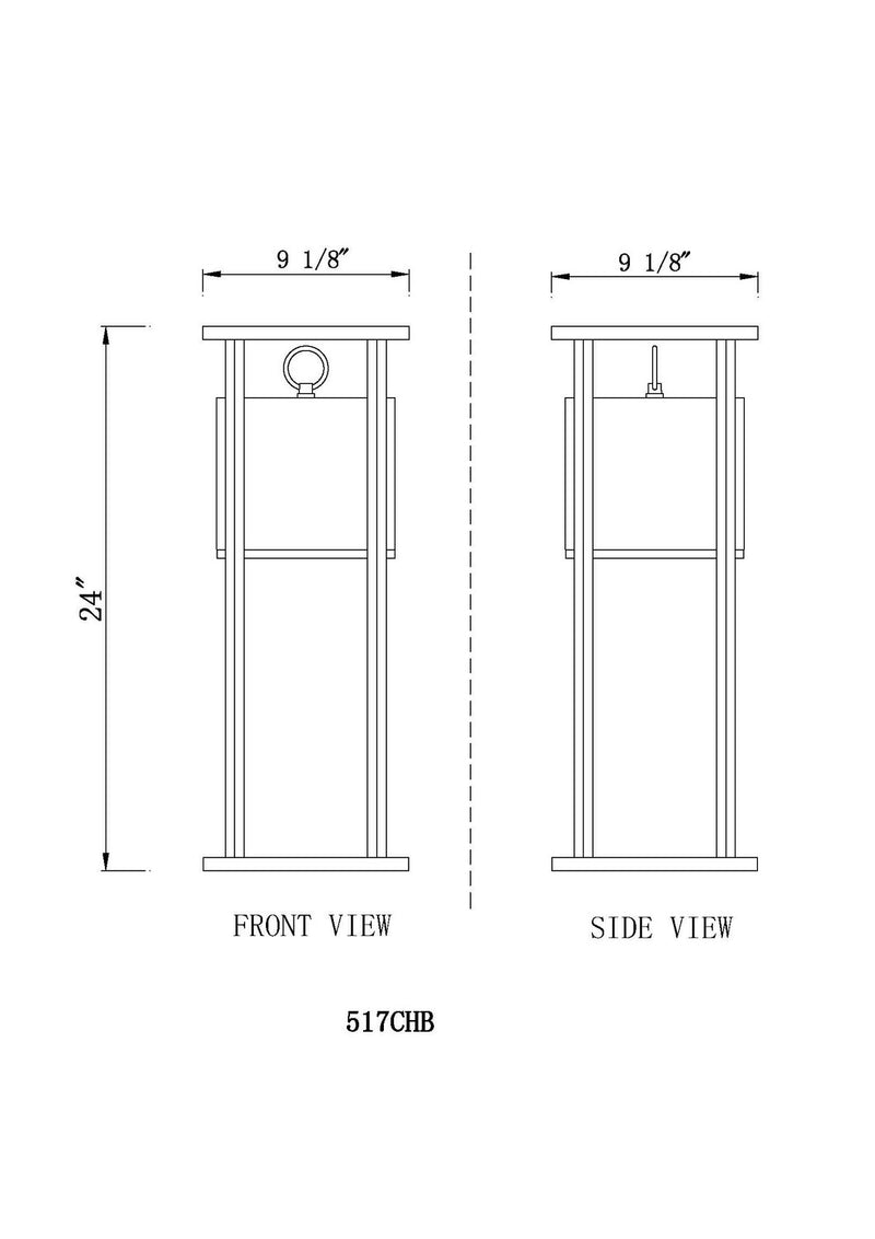Z-Lite 517CHB-BK-LED LED Outdoor Chain Mount Ceiling Fixture, Black