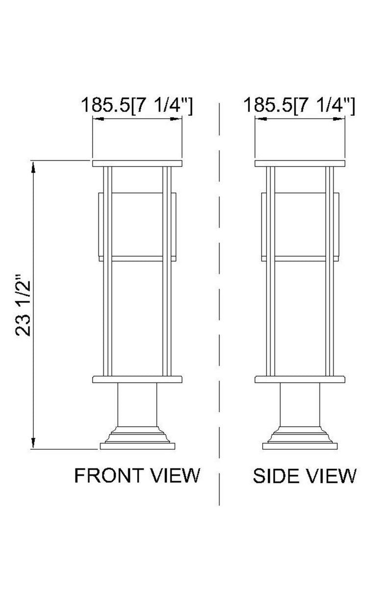 Z-Lite 517PHB-533PM-BK-LED LED Outdoor Pier Mounted Fixture, Black