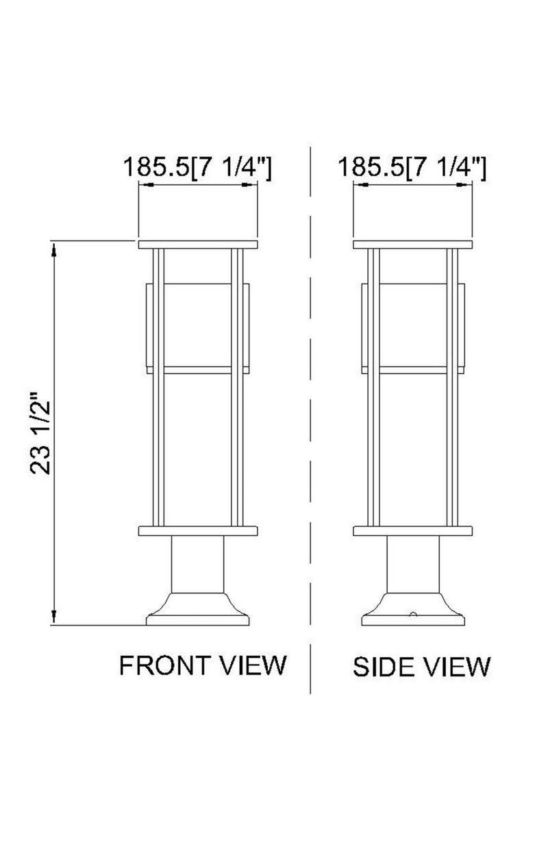 Z-Lite 517PHB-553PM-BK-LED LED Outdoor Pier Mounted Fixture, Black