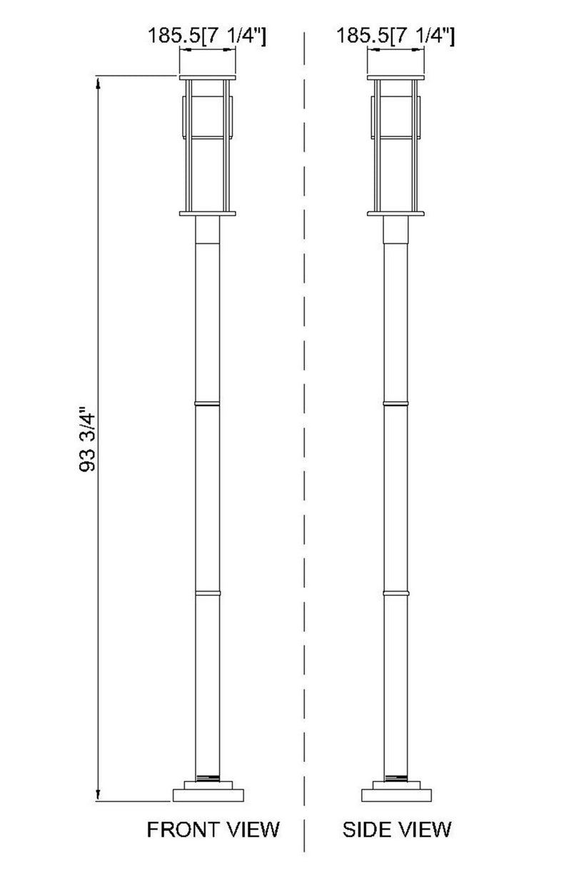 Z-Lite 517PHB-567P-BK-LED LED Outdoor Post Moun Fixture, Black