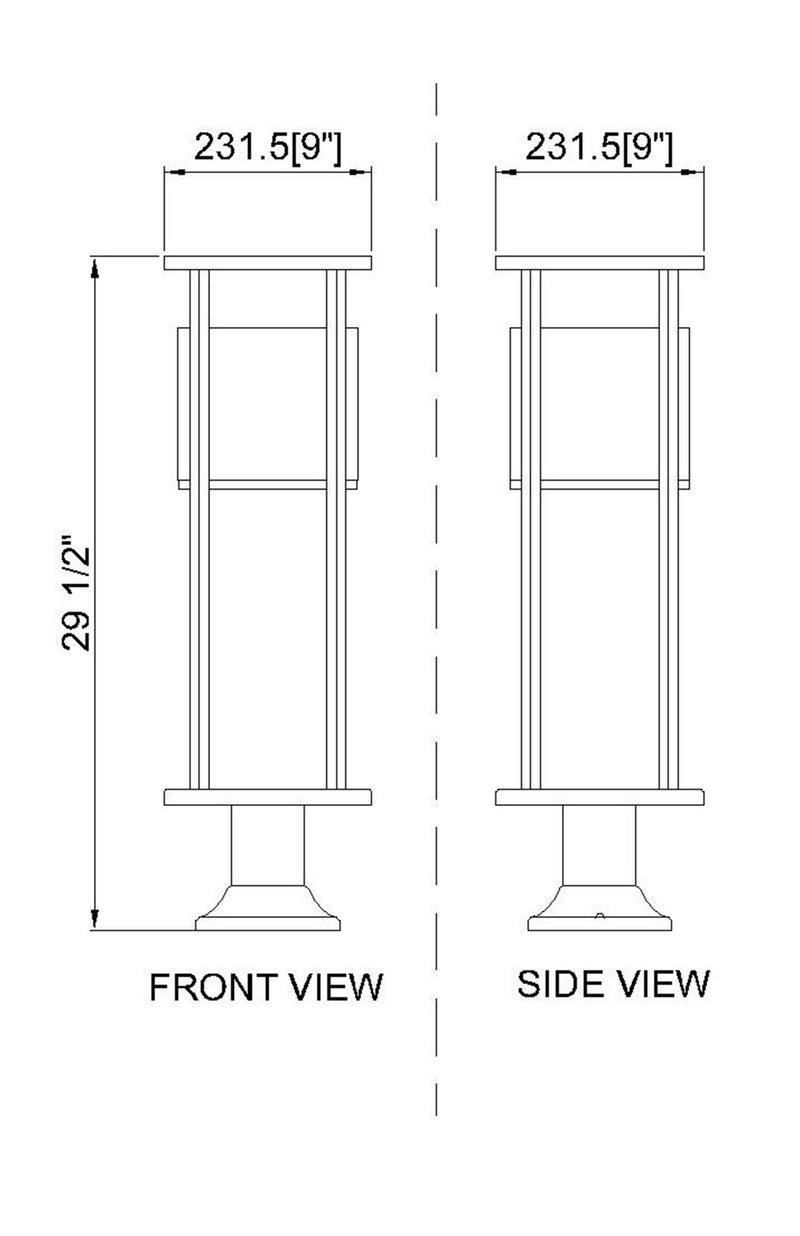 Z-Lite 517PHM-553PM-BK-LED LED Outdoor Pier Mounted Fixture, Black