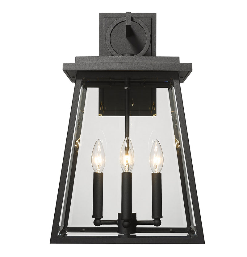 Z-Lite 521B-BK Four Light Outdoor Wall Light, Black