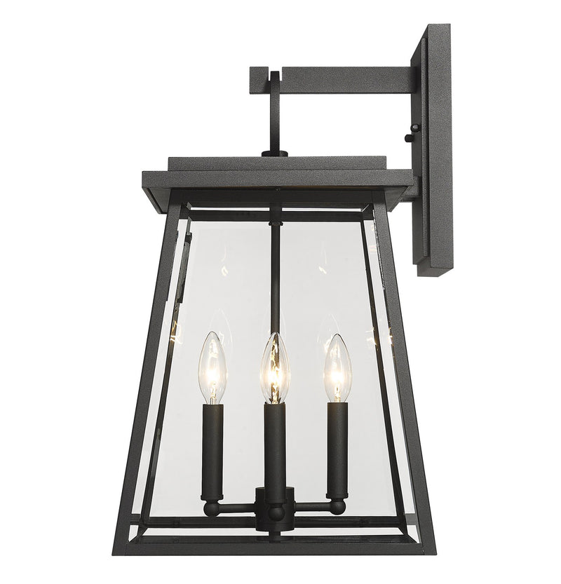 Z-Lite 521B-BK Four Light Outdoor Wall Light, Black