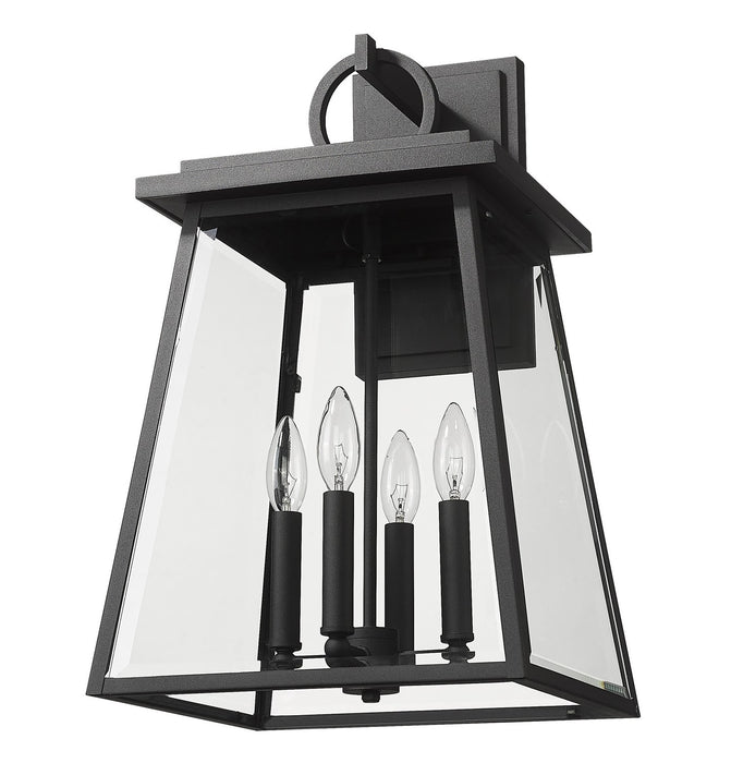 Z-Lite 521B-BK Four Light Outdoor Wall Light, Black