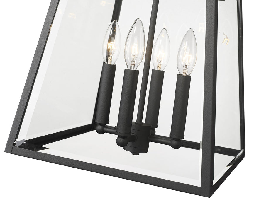 Z-Lite 521B-BK Four Light Outdoor Wall Light, Black