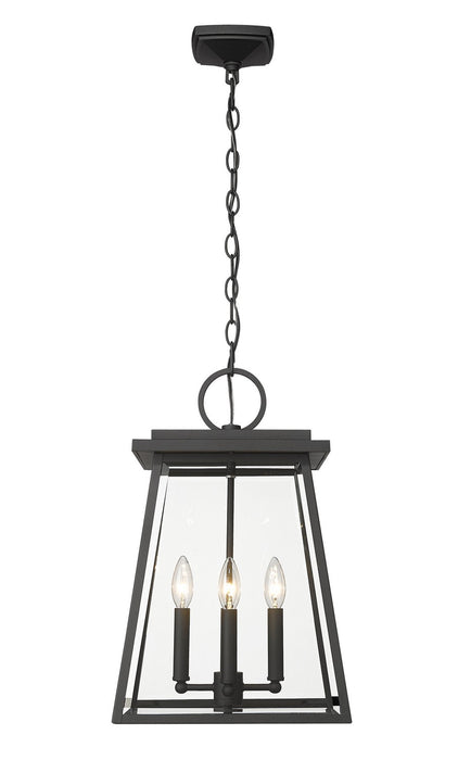 Z-Lite 521CHB-BK Four Light Outdoor Chain Mount Ceiling Fixture, Black
