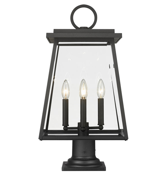 Z-Lite 521PHBR-533PM-BK Four Light Outdoor Pier Mounted Fixture, Black