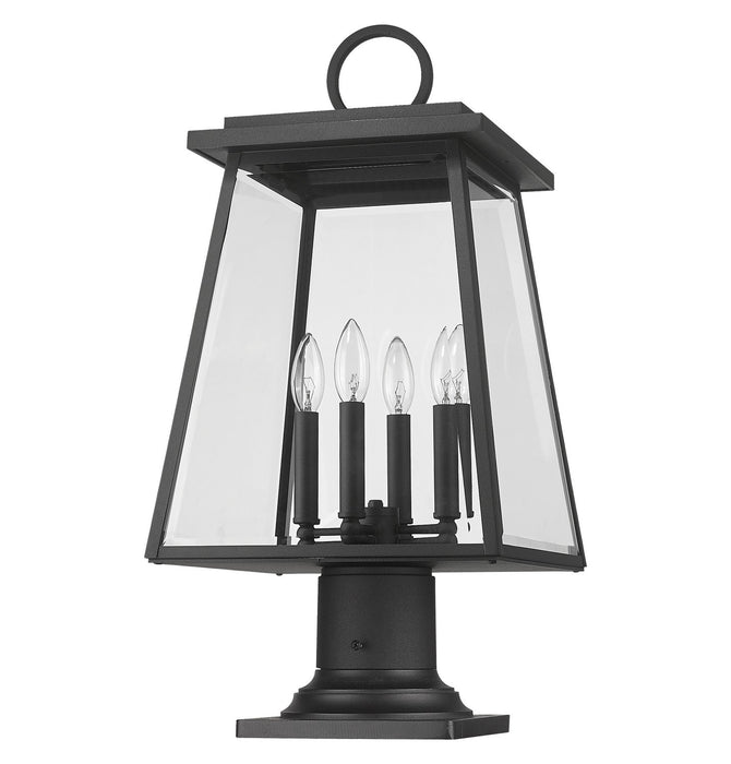 Z-Lite 521PHBR-533PM-BK Four Light Outdoor Pier Mounted Fixture, Black