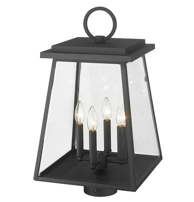 Z-Lite 521PHBR-BK Four Light Outdoor Post Mount Fixture, Black