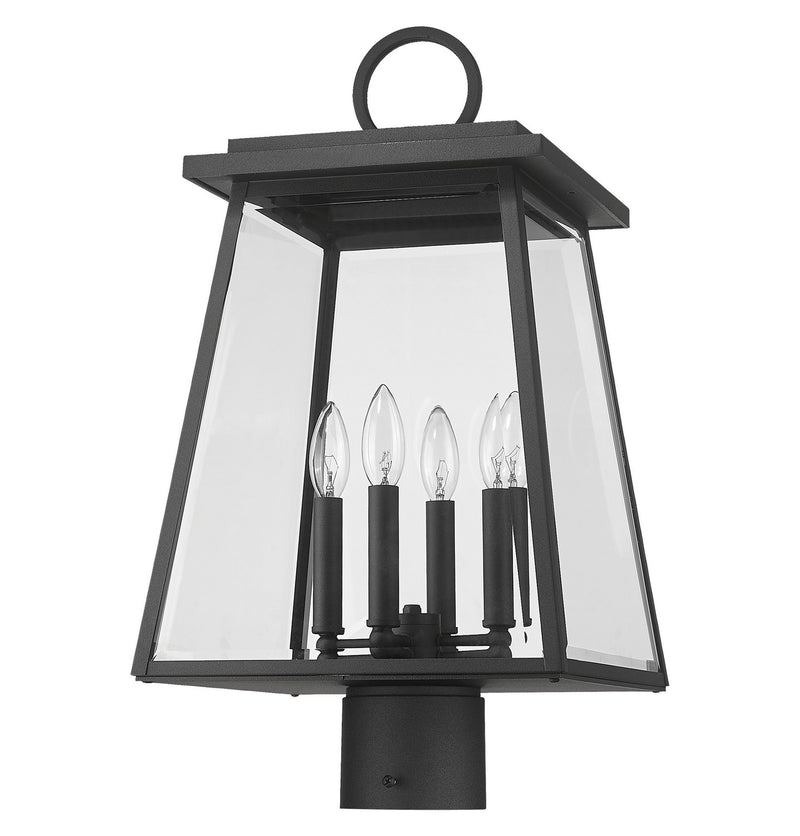 Z-Lite 521PHBR-BK Four Light Outdoor Post Mount Fixture, Black