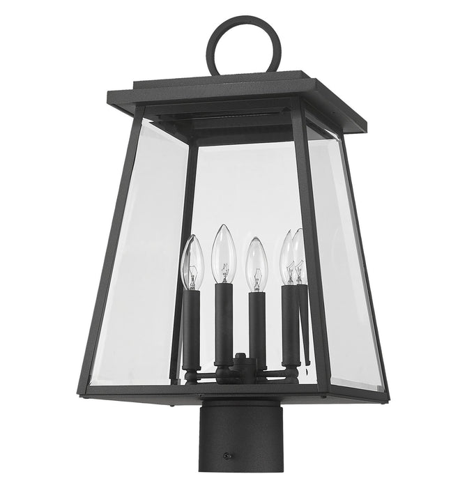 Z-Lite 521PHBR-BK Four Light Outdoor Post Mount Fixture, Black