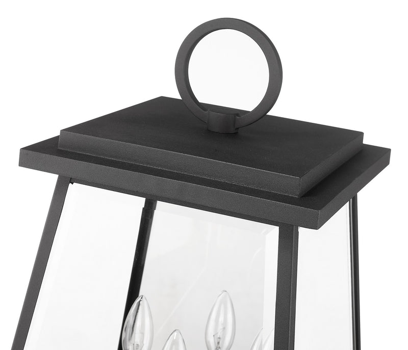 Z-Lite 521PHBR-BK Four Light Outdoor Post Mount Fixture, Black