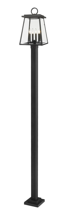 Z-Lite 521PHBS-536P-BK Four Light Outdoor Post Mounted Fixture, Black