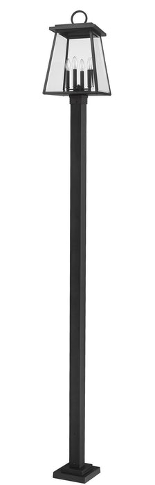 Z-Lite 521PHBS-536P-BK Four Light Outdoor Post Mounted Fixture, Black