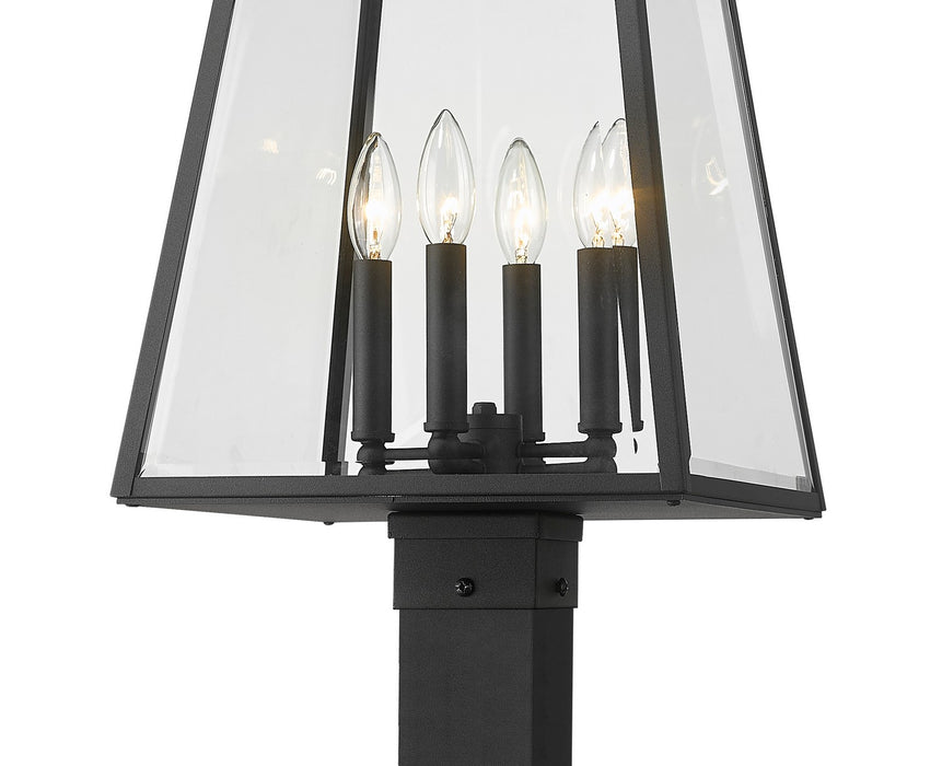 Z-Lite 521PHBS-536P-BK Four Light Outdoor Post Mounted Fixture, Black