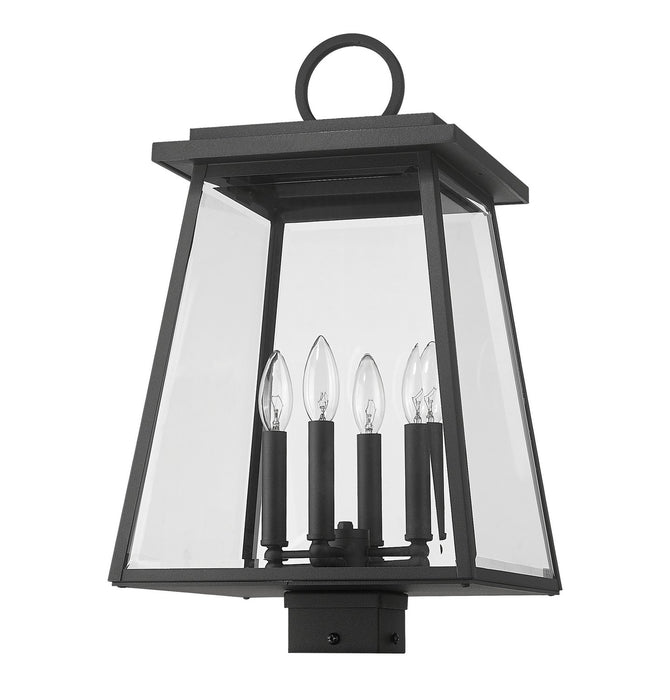 Z-Lite 521PHBS-BK Four Light Outdoor Post Mount Fixture, Black