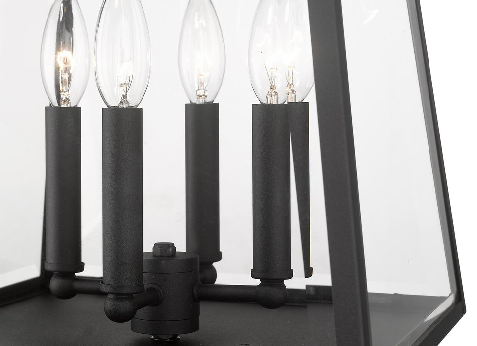 Z-Lite 521PHBS-BK Four Light Outdoor Post Mount Fixture, Black