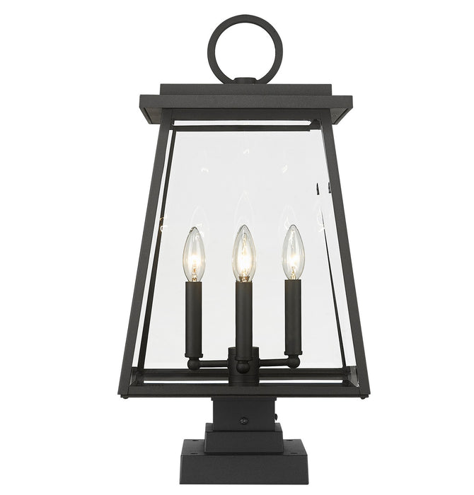 Z-Lite 521PHBS-SQPM-BK Four Light Outdoor Pier Mounted Fixture, Black